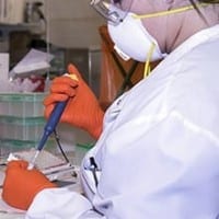 Healthcare professional working in a lab