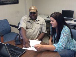 Veteran Andre Colvin and VUB Academic Specialist Amy Graham