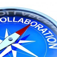 Compass with the word "Collaboration" photo