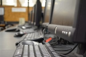 Computers in the computer lab