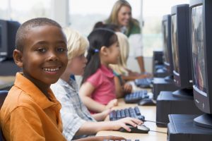 Students using computers