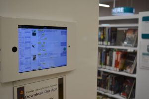 digital kiosks in library