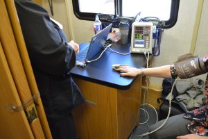 patient on telemedicine bus 