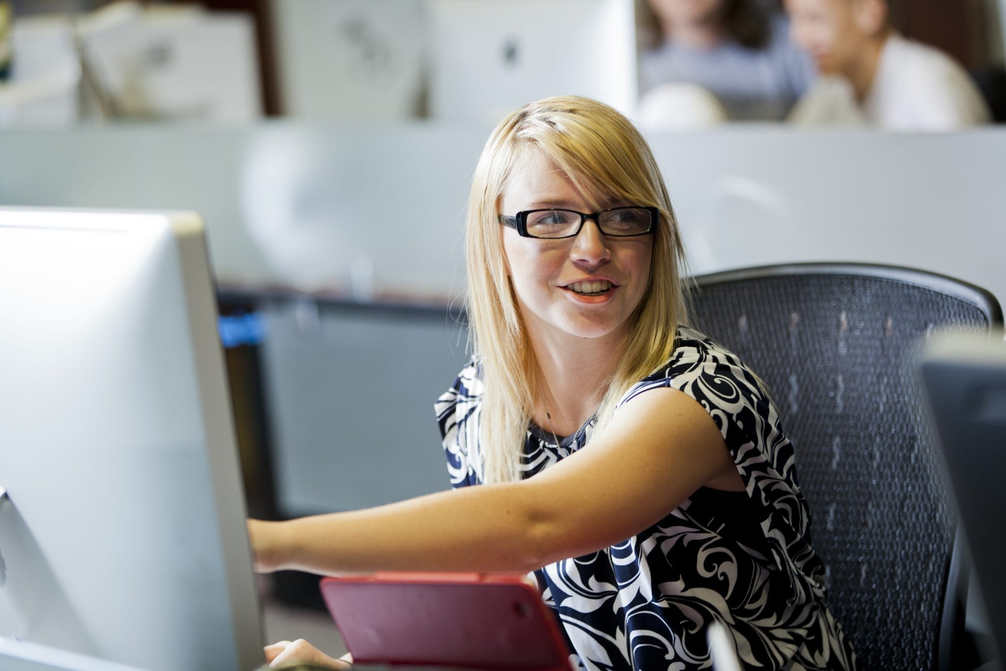 Girl on computer