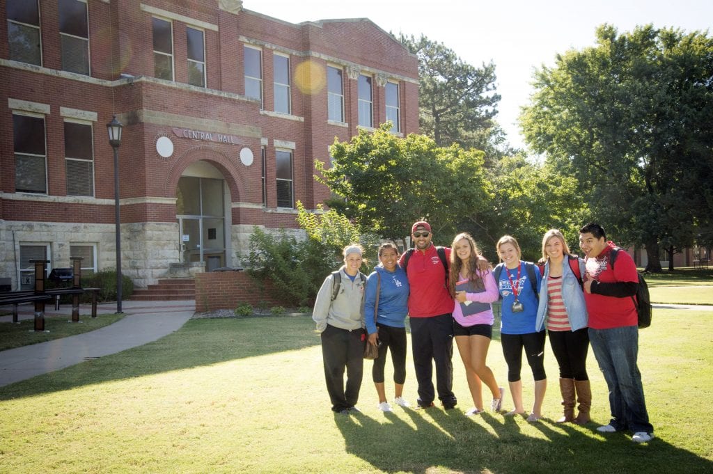 students outside