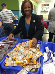 Norma at food bank