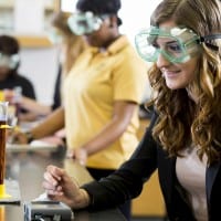 Cameron Student Conducting Science Experiment