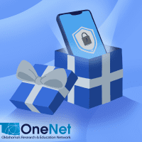 Holiday gift box with mobile phone and OneNet logo