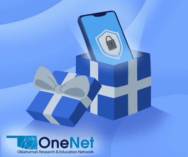 Holiday gift box with mobile phone and OneNet logo